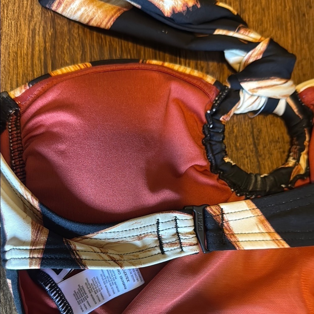DKNY Black and Tan One Piece Swimsuit - Picture 11 of 11